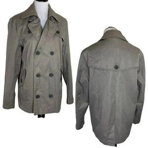H&M‎ Men’s 42R tan double breasted hip length trench coat